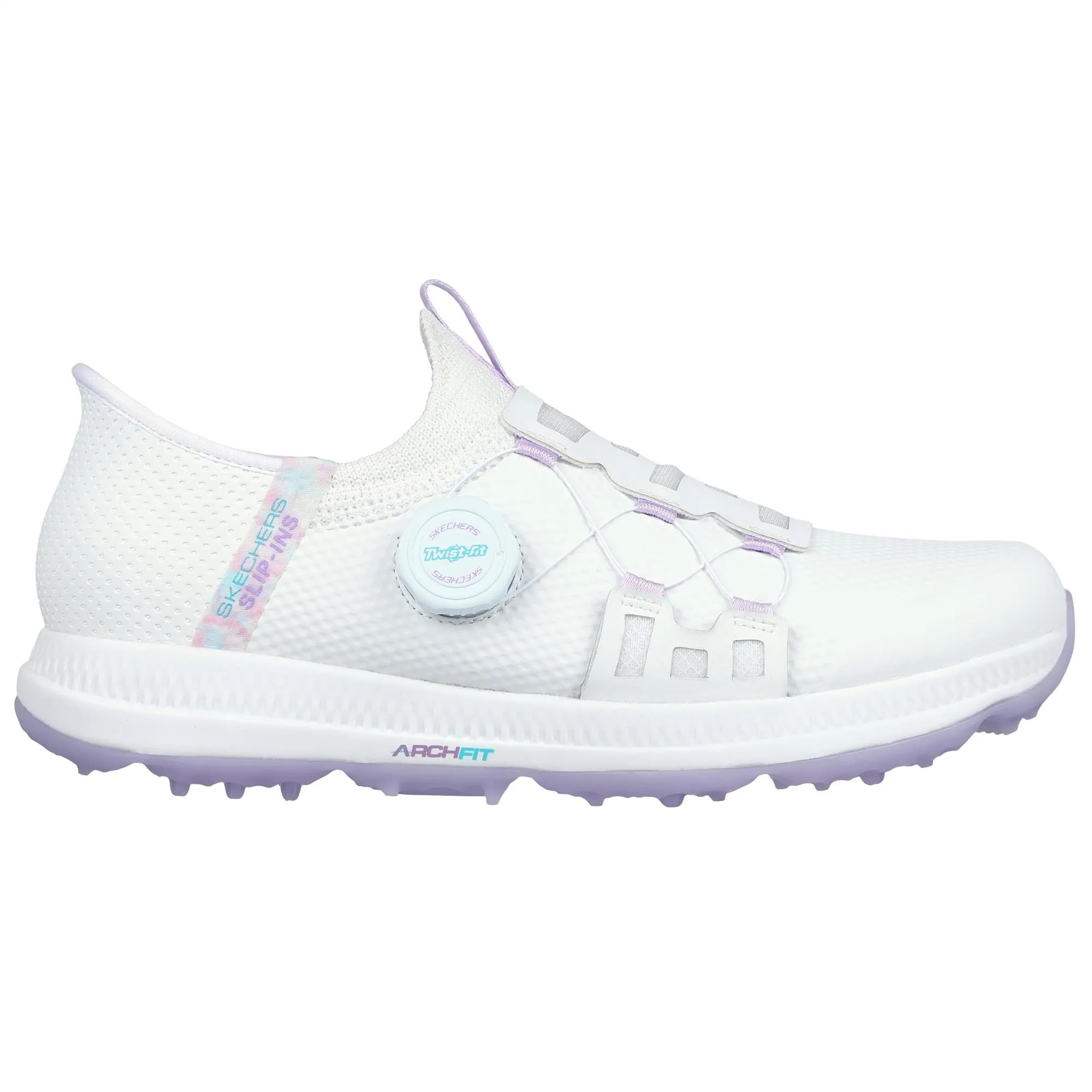 Skechers Go Golf Elite 5 Slip In Ladies Golf Shoes White/Lavender