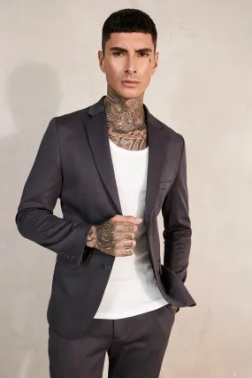 Skinny Single Breasted Dogstooth Suit Jacket