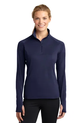 Sport-Tek Ladies Sport-Wick Stretch 1/2-Zip Pullover LST850 True Navy