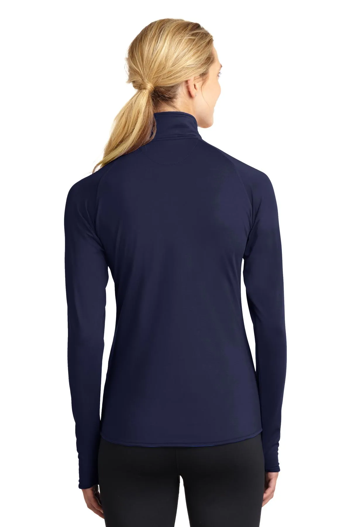 Sport-Tek Ladies Sport-Wick Stretch 1/2-Zip Pullover LST850 True Navy