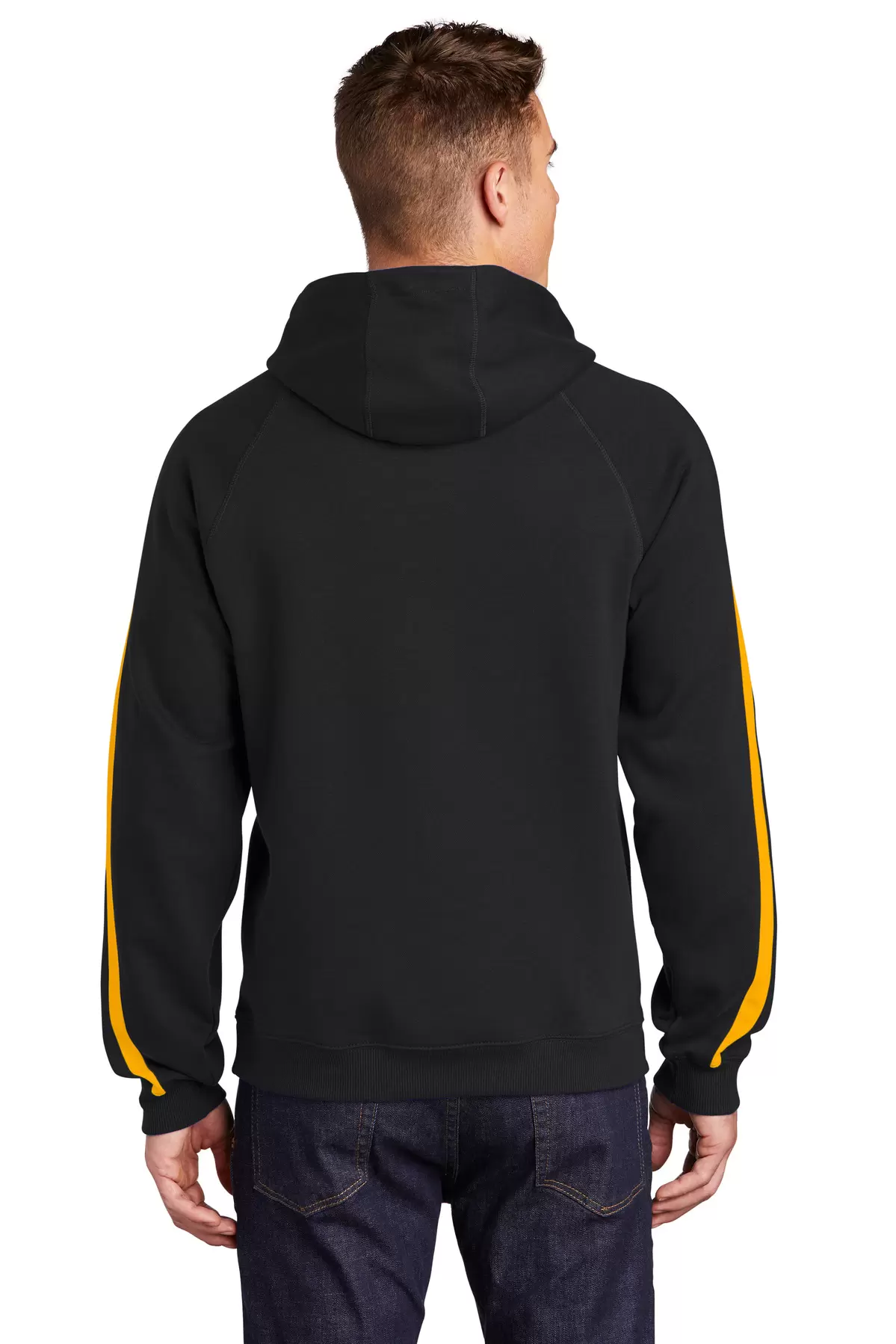 Sport Tek ST265 Sport-Tek Sleeve Stripe Pullover Hooded Sweatshirt SKU: ST265