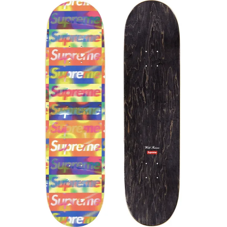 Supreme Distorted Logo Skateboard Deck Yellow