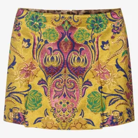 Teen Yellow Jacquard Skirt 