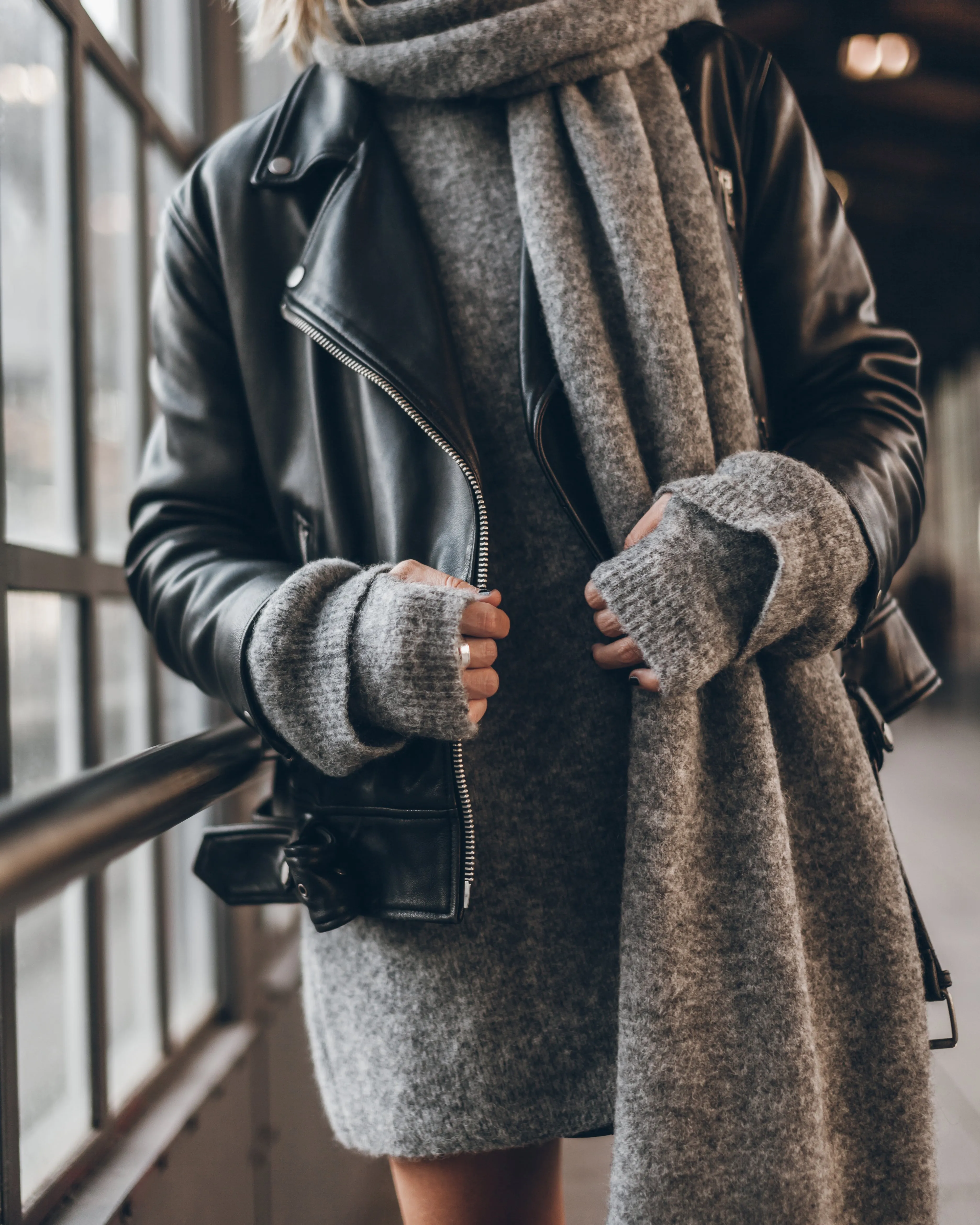 The Grey Melange Knit Scarf