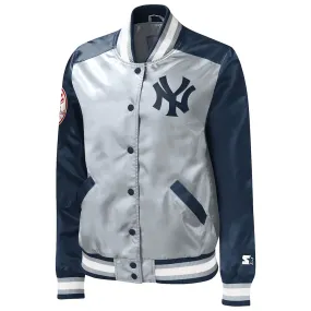 The Legend NY Yankees Navy and Gray Satin Jacket