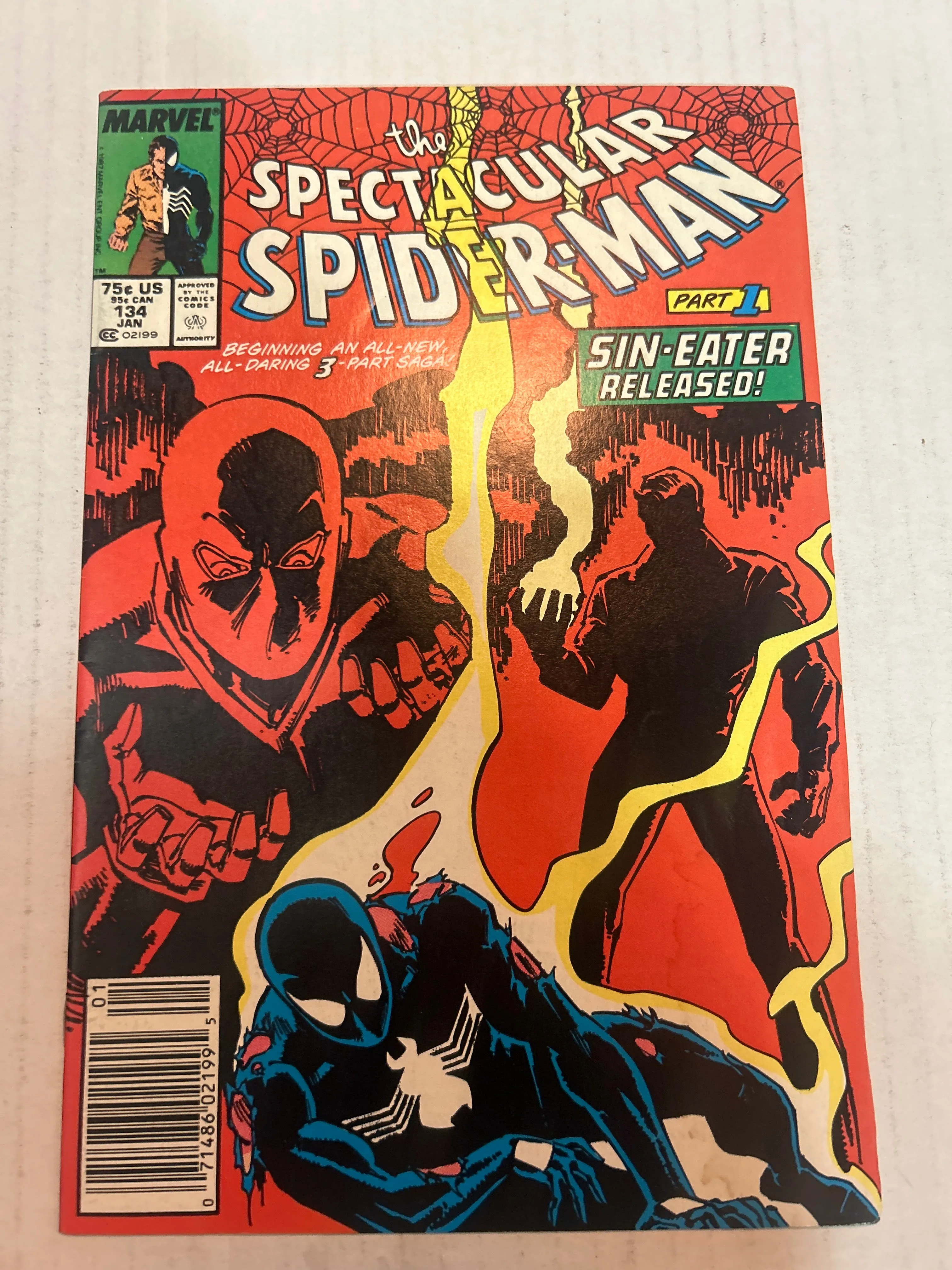 The Spectacular Spider-Man by Marvel Comics Group Sin Eater Released Part 1 #134 Jan 1987 Comic Book