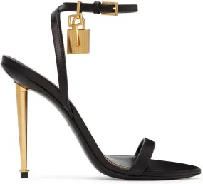 TOM FORD Black Padlock Pointy Naked Heeled Sandals