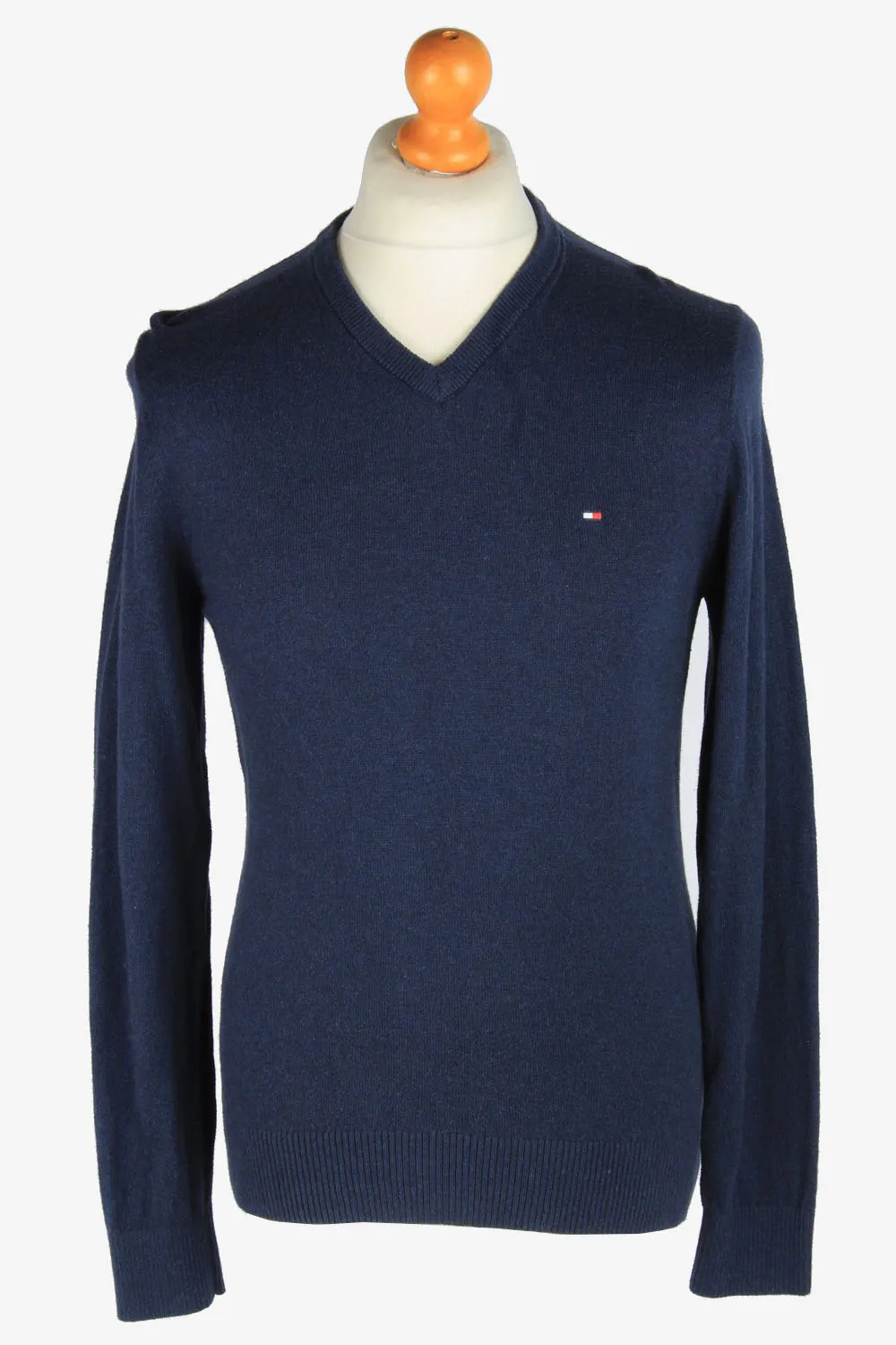 Tommy Hilfiger V Neck Jumper Pullover 90s Navy S - Pepper Tree London