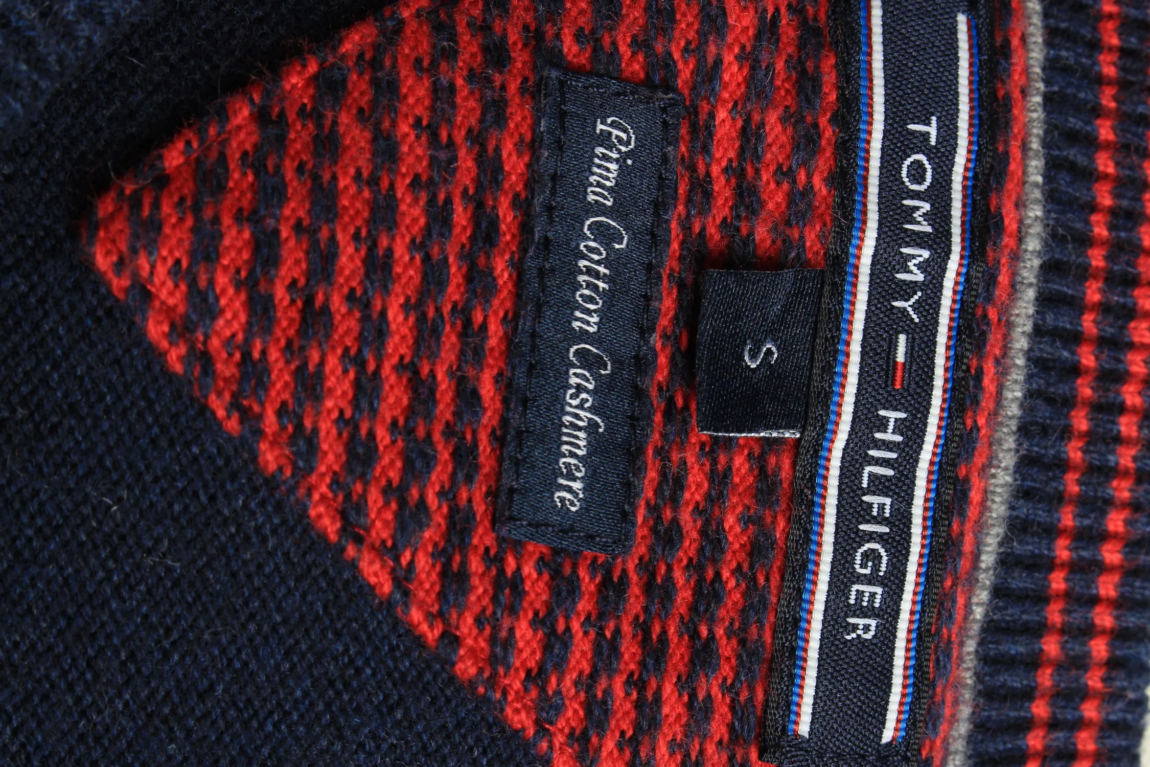 Tommy Hilfiger V Neck Jumper Pullover 90s Navy S - Pepper Tree London