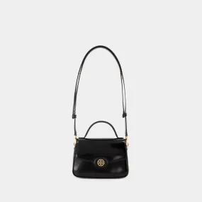 Tory Burch  Robinson Small Top Handle Bag - Tory Burch - Leather - Black