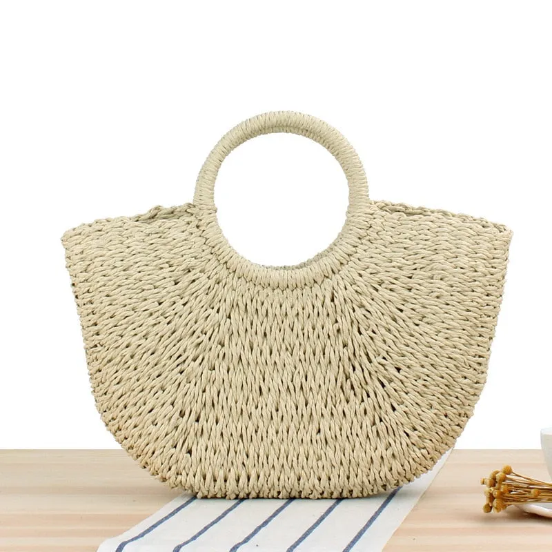 VODIU Straw Beach Tote