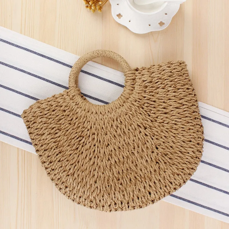 VODIU Straw Beach Tote