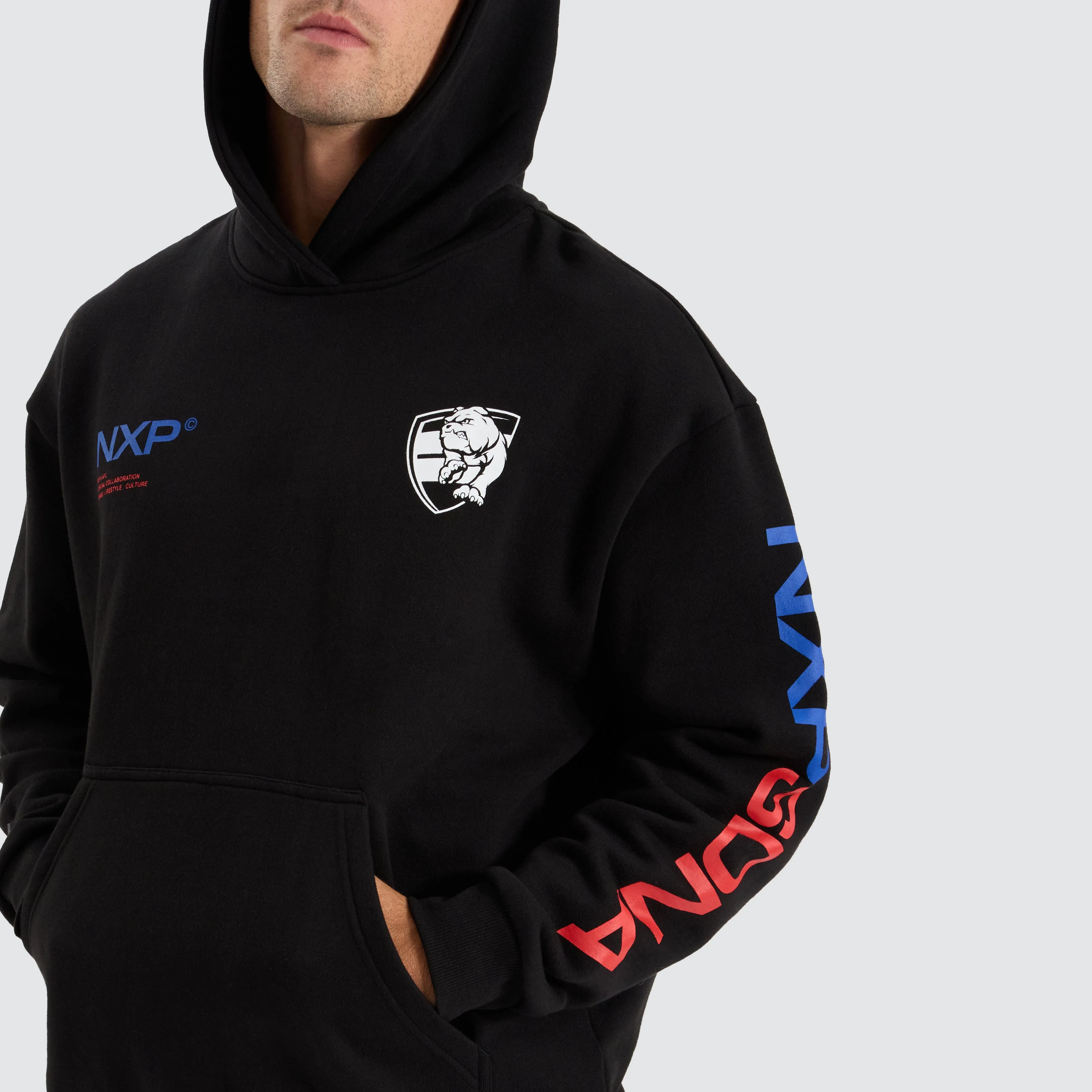 Western Bulldogs AFL Relaxed Hoodie Jet Black