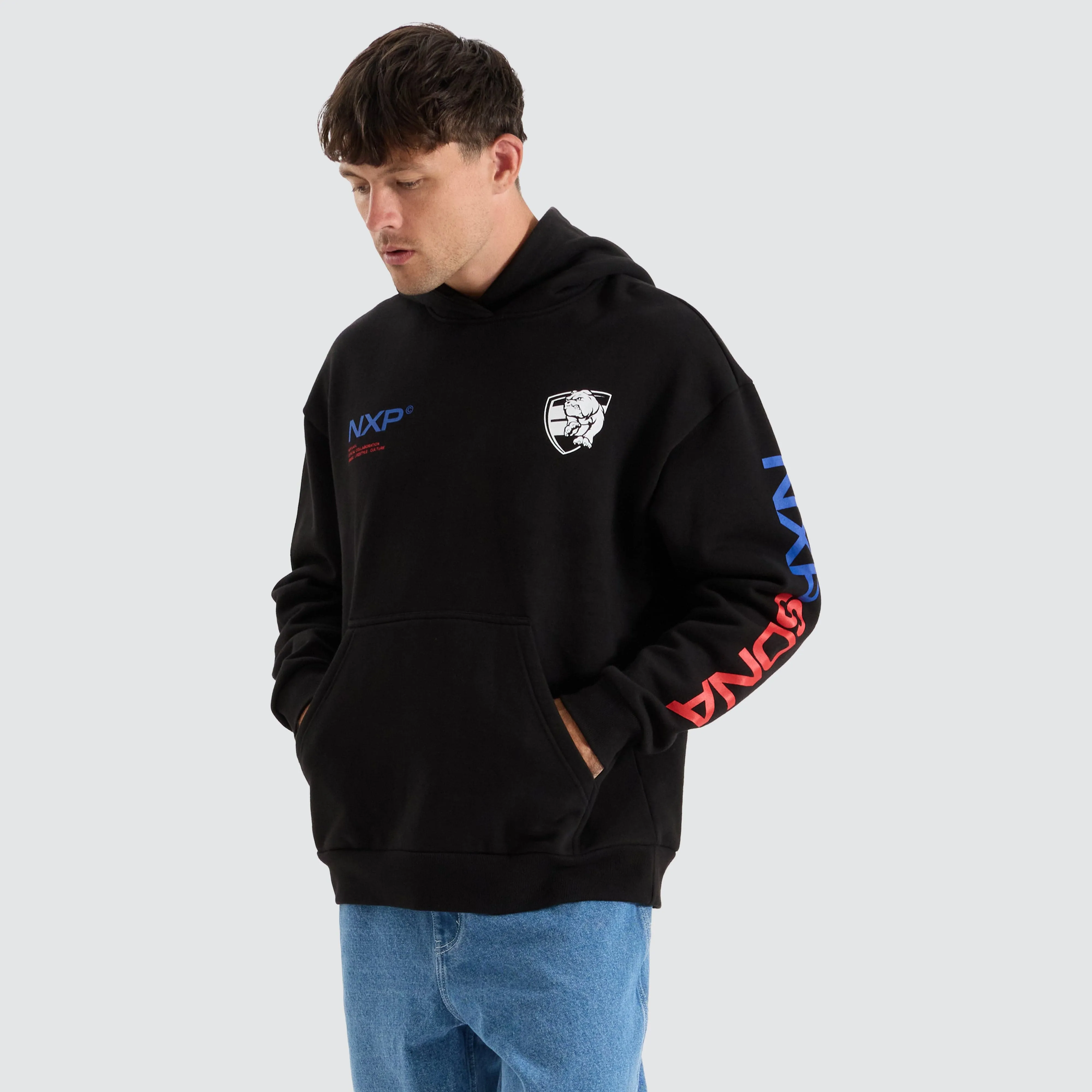 Western Bulldogs AFL Relaxed Hoodie Jet Black