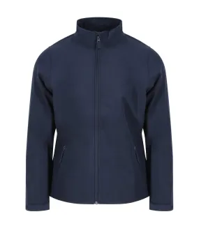 Womens/ladies double layered soft shell jacket navy PRO RTX