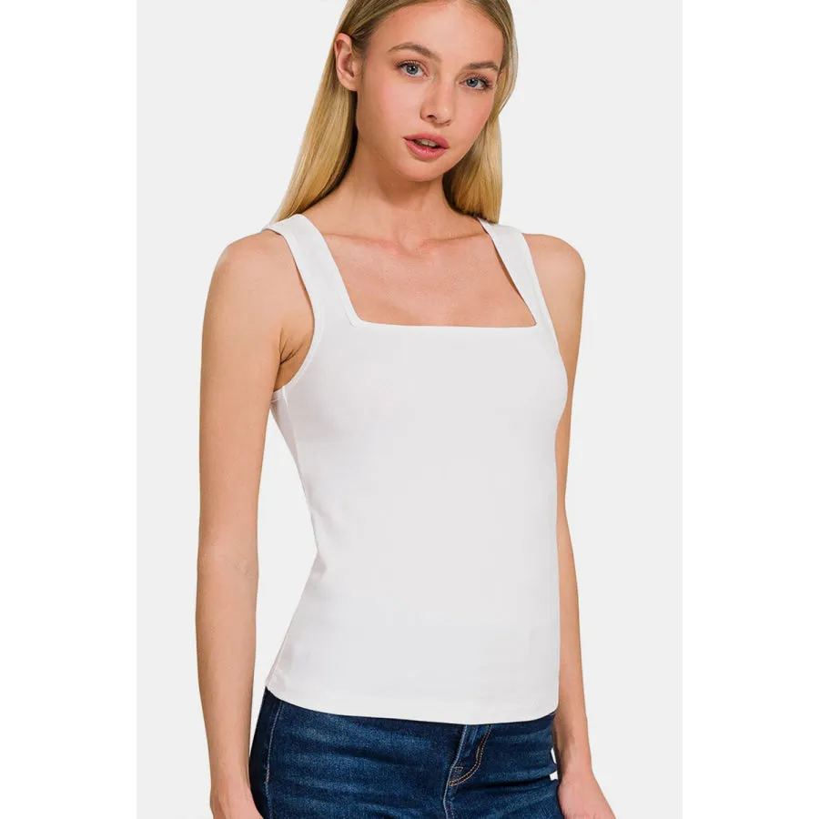 Zenana Square Neck Cropped Tank