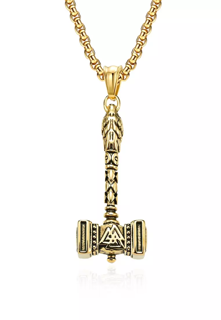 ZITIQUE S316 Stainless Steel Odin Thor's Hammer Necklace