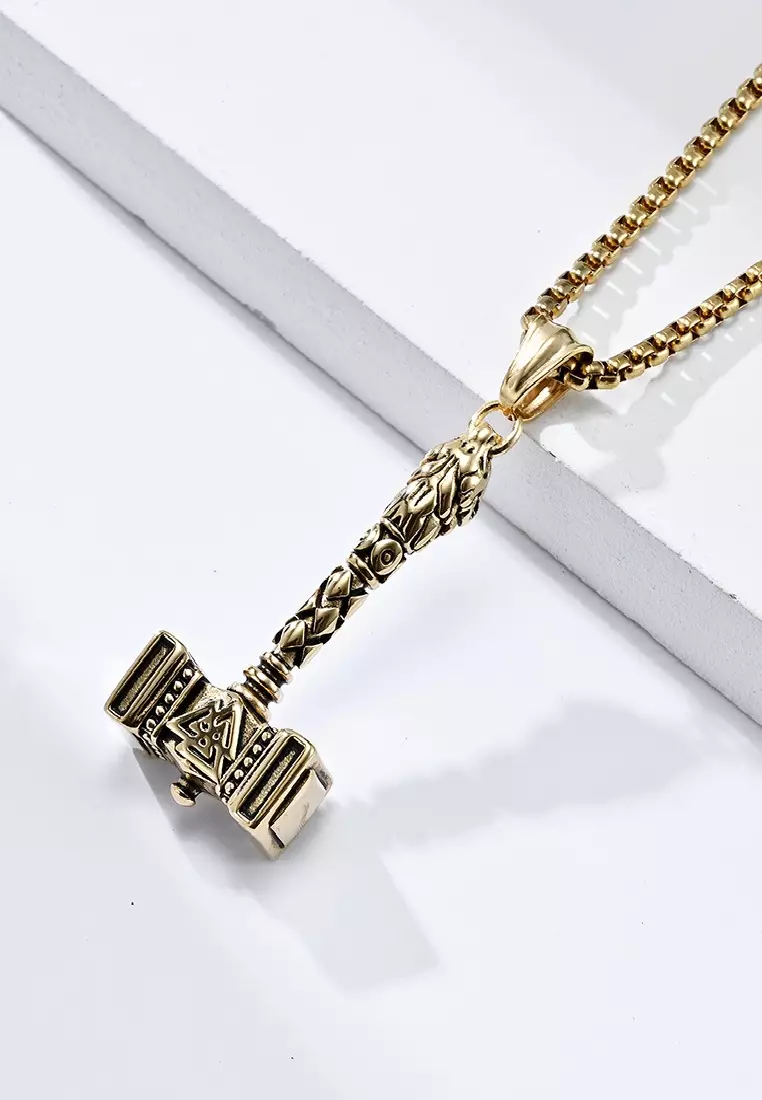 ZITIQUE S316 Stainless Steel Odin Thor's Hammer Necklace