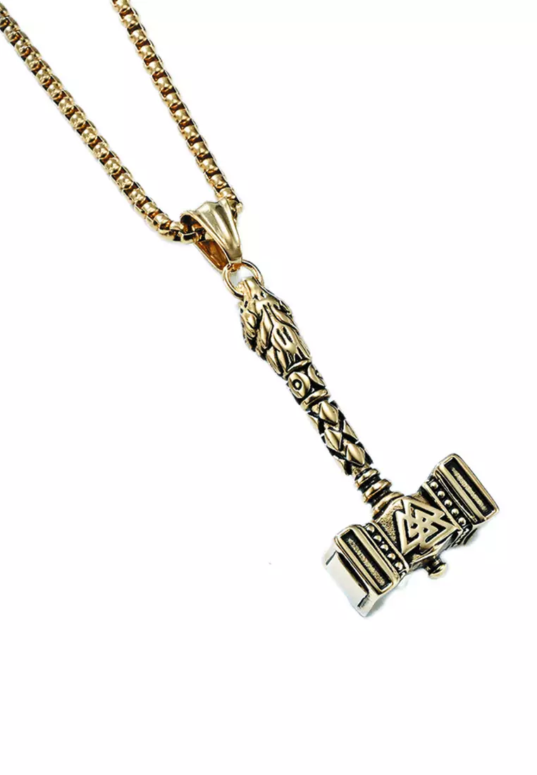 ZITIQUE S316 Stainless Steel Odin Thor's Hammer Necklace